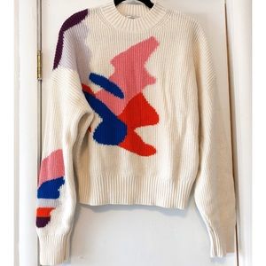 & Other Stories Cropped Color Splash Sweater